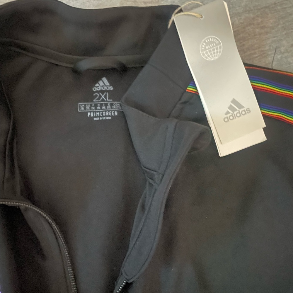 Brand new Adidas black and rainbow track jacket. Send me an offer. - Picture 2 of 3